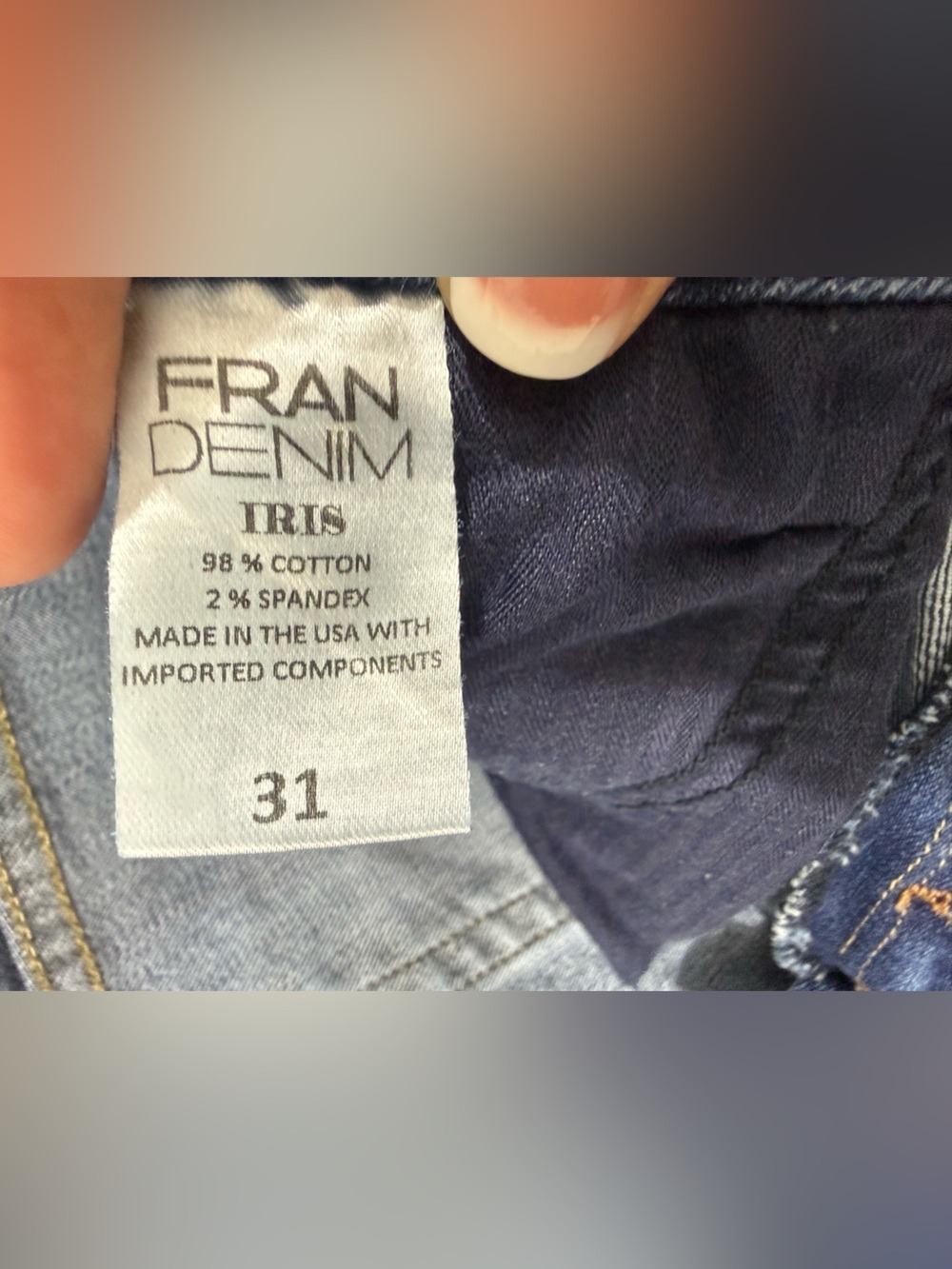 Fran Denim Iris Button Fly Skinny Jeans Women’s Size 31 Medium Wash Stretch - Picture 11 of 12